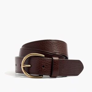 MADEWELL Medium Perfect Leather Belt Dark Chestnut